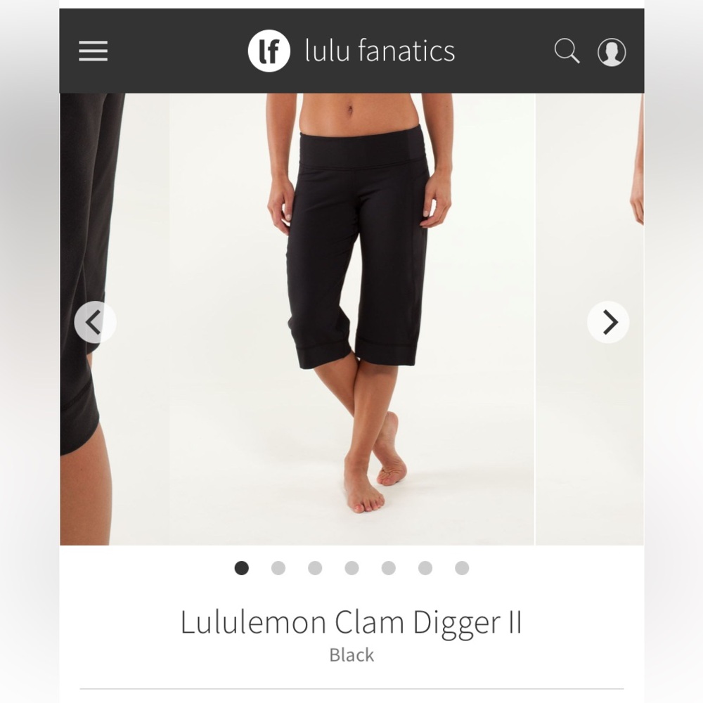 Lululemon Athletica Black Clam Digger II Capris